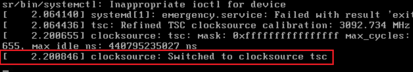 problem z clocksource: switched to clocksource tsc