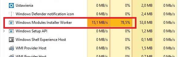 Windows Modules Installer Worker 100% cpu